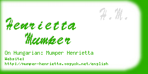 henrietta mumper business card